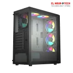 Xander CASE Hulk 4 ARGB Fans & ARGB Mesh Mid Tower Gaming Case With PSU 700W 80+ - Black
