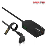 شاحن ومشترك صغير LOCK Mini Charger PRO Dual Port Type-C & Type-A مع 2 مخرج كهرباء وشحن سريع