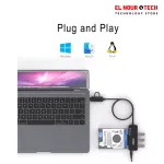 ONTEN UCA312 USB-A & USB-C to SATA Adapter with 3×USB 3.0 Hub – 2.5” HDD/SSD External Enclosure & Multi-Port USB Expansion