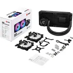 MSI MAG CORELIQUID 240R - AIO RGB CPU Liquid Cooler - Rotating Cap Design - 240mm Radiator - Dual 120mm RGB PWM Fans.