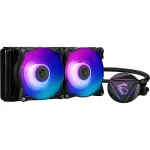 MSI MAG CORELIQUID 240R - AIO RGB CPU Liquid Cooler - Rotating Cap Design - 240mm Radiator - Dual 120mm RGB PWM Fans.