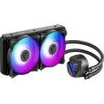 MSI MAG CORELIQUID 240R - AIO RGB CPU Liquid Cooler - Rotating Cap Design - 240mm Radiator - Dual 120mm RGB PWM Fans.