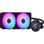 MSI MAG CORELIQUID 240R - AIO RGB CPU Liquid Cooler - Rotating Cap Design - 240mm Radiator - Dual 120mm RGB PWM Fans.