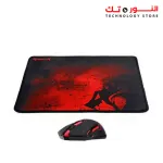 Redragon M601-WL-BA Gaming Mouse and Mouse Pad Combo Red LED Mouse Large Mouse Pad Black Mouse Pad Cordless Mouse Set