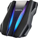 Adata HD770 External 2.5" HDD, USB3.2, 1TB, Black, Rugged Design, Two Light Beam Shaped RGB Lighting, IP68 Waterproof and Dust Proof