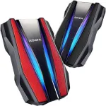 Adata HD770 External 2.5" HDD, USB3.2, 1TB, Black, Rugged Design, Two Light Beam Shaped RGB Lighting, IP68 Waterproof and Dust Proof