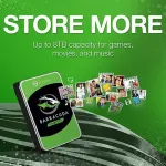 Seagate BarraCuda 2TB Internal Hard Drive HDD – 3.5 Inch SATA 6 Gb/s 7200 RPM 64MB Cache for Computer Desktop PC