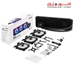 MSI MAG CORELIQUID 360R - AIO RGB CPU Liquid Cooler - Rotating Cap Design - 360mm Radiator - Triple 120mm RGB PWM Fans.