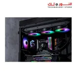 MSI MAG CORELIQUID 360R - AIO RGB CPU Liquid Cooler - Rotating Cap Design - 360mm Radiator - Triple 120mm RGB PWM Fans.