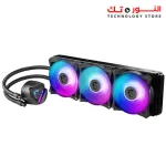 MSI MAG CORELIQUID 360R - AIO RGB CPU Liquid Cooler - Rotating Cap Design - 360mm Radiator - Triple 120mm RGB PWM Fans.