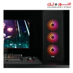 XPG Defender Mid Tower ATX Computer Case, MESH Front Panel, RGB Effect Efficient Airflow, Tempered Glass, x3 XPG VENTO 120 ARGB Fans, Removable Dust Filter, Black
