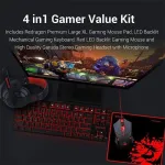 Redragon K552-BB Mechanical Gaming Keyboard and Mouse Combo &amp; Large Mouse Pad &amp; PC Gaming Headset with Mic, 87 Key RED LED Backlit Keyboard for Windows PC (Keyboard, Mouse, Headset Mousepad Set)