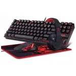 Redragon K552-BB Mechanical Gaming Keyboard and Mouse Combo &amp; Large Mouse Pad &amp; PC Gaming Headset with Mic, 87 Key RED LED Backlit Keyboard for Windows PC (Keyboard, Mouse, Headset Mousepad Set)