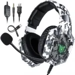 Onikuma K8 RGB Camouflage Gaming Headset | 7.1 Surround Sound | Noise-cancelling Microphone | PC / PS4 / Xbox / Switch / Mac / iOS