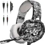 ONIKUMA K5 CAMOUFLAGE Gaming Headset with Mic Noise Canceling Blue LED Light For Mobile PC PS4 Mac Xbox One