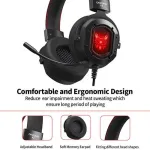 ONIKUMA K3 Stereo Gaming Headset for Xbox One, PC, PS4 Over-Ear Headphones with Noise Canceling Mic, Soft Breathing Earmuffs, LED Light, Mute&amp;Volume Control for Mac Laptop Tablet Smatphone
