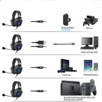 ONIKUMA Gaming Headset - Updated K8 Headset Gaming for PS4 Xbox One, Stereo Over-ear Headphones &amp; Noise-canceling Microphone with Mic for PC Computer, Black