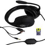 TECHNOZONE 3.5mm 2 Jack Gaming Headphone With Removable Mic &amp; RGB LED Lights K43 For Home Computer - Not for Mobile Phone