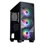 Redragon GC-510 Grindor Side Glass Temp Black + T-DAGGER TPS201 600W - Without fans inside