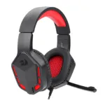 Redragon H220 THEMIS Wired Gaming Headset, Stereo Surround-Sound, Noise Cancelling Over-Ear Headphones with Mic, Volume Control, Red LED Light, Compatible with PC, PS4/3, Xbox One and Nintendo Switch