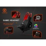 TechnoZone K25 Backlit LED Gaming Headset - Black/Red