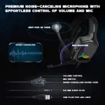 ONIKUMA K20 RGB Advanced 4D Gaming Headset - 7.1 Surround Sound - 50MM Driver - Noise Cancelling Mic with Mute &amp; Volume Control - PS4, Xbox One, Switch, PC