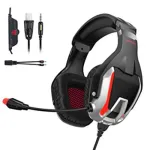 ONIKUMA K12 Stereo Gaming Headset for PC, Consoles and Mobiles with LED Light (Black/Red)