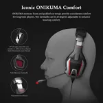 ONIKUMA K12 Stereo Gaming Headset for PC, Consoles and Mobiles with LED Light (Black/Red)