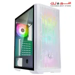 BitFenix Nova Mesh SE TG Mid Tower Case Tempered Glass Window 4F-RGB + Bitfenix BPA 600 600W PSU 80 PLUS PSU - White