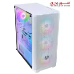 BitFenix Nova Mesh SE TG Mid Tower Case Tempered Glass Window 4F-RGB + Bitfenix BPA 600 600W PSU 80 PLUS PSU - White