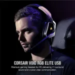 CORSAIR VOID RGB ELITE USB Premium Gaming Headset with 7.1 Surround Sound — White