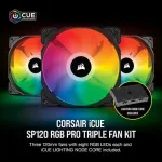 CORSAIR iCUE SP120 RGB PRO Performance 120mm Triple Fan Kit with Lighting Node CORE