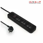 iLOCK power strip 3 universal outlets with overload switch (black)
