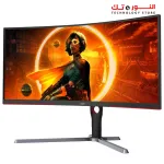 AOC CU34G3S 34" Frameless Curved Ultrawide Gaming Monitor, WQHD 3440 x1440, 165Hz 1ms, FreeSync Premium, Height Adjustable -Bright-dot, Black