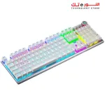 Aula F2088 Full Mechanical Gaming Keyboard With Rainbow Backlit LED -Arabic/English-WHITE