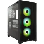CORSAIR iCUE 4000X RGB Tempered Glass Mid-Tower ATX Case — Black