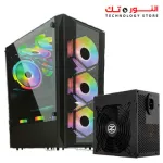 TechnoZone C 270 Gaming RGB Computer Case WITH 5 RGB FAN + Power Supply 600w 80 Plus