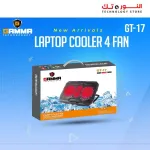 Gamma GT-17 Laptop Cooling Fan, 2 Fan, Supports Up to 17 Inch Laptop, LED Light, Black