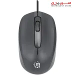Manhattan MO707 Comfort II Wired Optical Mouse 1000 DPI Ambidextrous 1.2 m Cable - Black