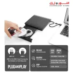 External CD DVD Drive Player, USB 3.0 USB-C Portable CD DVD +/-RW Disk Drive Burner CD-ROM Reader Writer for Laptop Desktop PC, Windows 11/10/8/7, Apple Mac MacBook, Linux OS