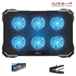 Standard ICE-06N Gaming Laptop Cooling Pad Stand – 6x Blue Led Fans – Iron Mesh – 2 x USB – Support 12 UP to 17 Inch | Black