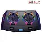 Standard ICE-07 Gaming Laptop Cooling Pad Stand with Mobile Holder – 2*RGB BIG Fans – LCD Screen – 2*USB - Suitable for 12-17 inch laptops