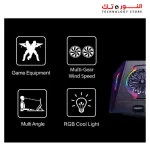 Standard ICE-07 Gaming Laptop Cooling Pad Stand with Mobile Holder – 2*RGB BIG Fans – LCD Screen – 2*USB - Suitable for 12-17 inch laptops
