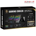 Standard ICE-07 Gaming Laptop Cooling Pad Stand with Mobile Holder – 2*RGB BIG Fans – LCD Screen – 2*USB - Suitable for 12-17 inch laptops