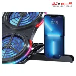 Standard ICE-08 Cooling Pad Gaming Laptop Stand With Mobile Holder – 6x Blue LED Fans Multi Speed – LCD Screen – RGB Side Lights – 2 x USB -12 UP to 17 Inch | Black