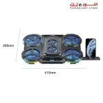 Standard ICE-08 Cooling Pad Gaming Laptop Stand With Mobile Holder – 6x Blue LED Fans Multi Speed – LCD Screen – RGB Side Lights – 2 x USB -12 UP to 17 Inch | Black