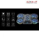 Standard ICE-08 Cooling Pad Gaming Laptop Stand With Mobile Holder – 6x Blue LED Fans Multi Speed – LCD Screen – RGB Side Lights – 2 x USB -12 UP to 17 Inch | Black
