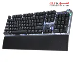 AULA F2088 Mechanical Gaming Keyboard, with Media Control Knob, Removable Wrist Rest, White LED Backlight, 104-Keys Anti-Ghosting Wired PC Gaming Keyboards