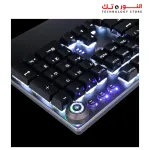 AULA F2088 Mechanical Gaming Keyboard, with Media Control Knob, Removable Wrist Rest, White LED Backlight, 104-Keys Anti-Ghosting Wired PC Gaming Keyboards