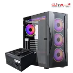 Xander Velox Gaming Case Mid Tower 4 ARGB FANS CONTROLLER Black +  PSU 700W 80+ WHITE fixed cable